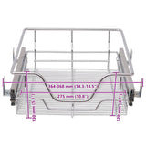 Pull-Out Wire Baskets 2 pcs Silver 400 mm - Low Angle