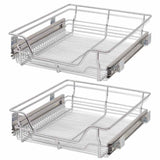 Pull-Out Wire Baskets 2 pcs Silver 500 mm - Front View