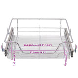 Pull-Out Wire Baskets 2 pcs Silver 500 mm - Low Angle