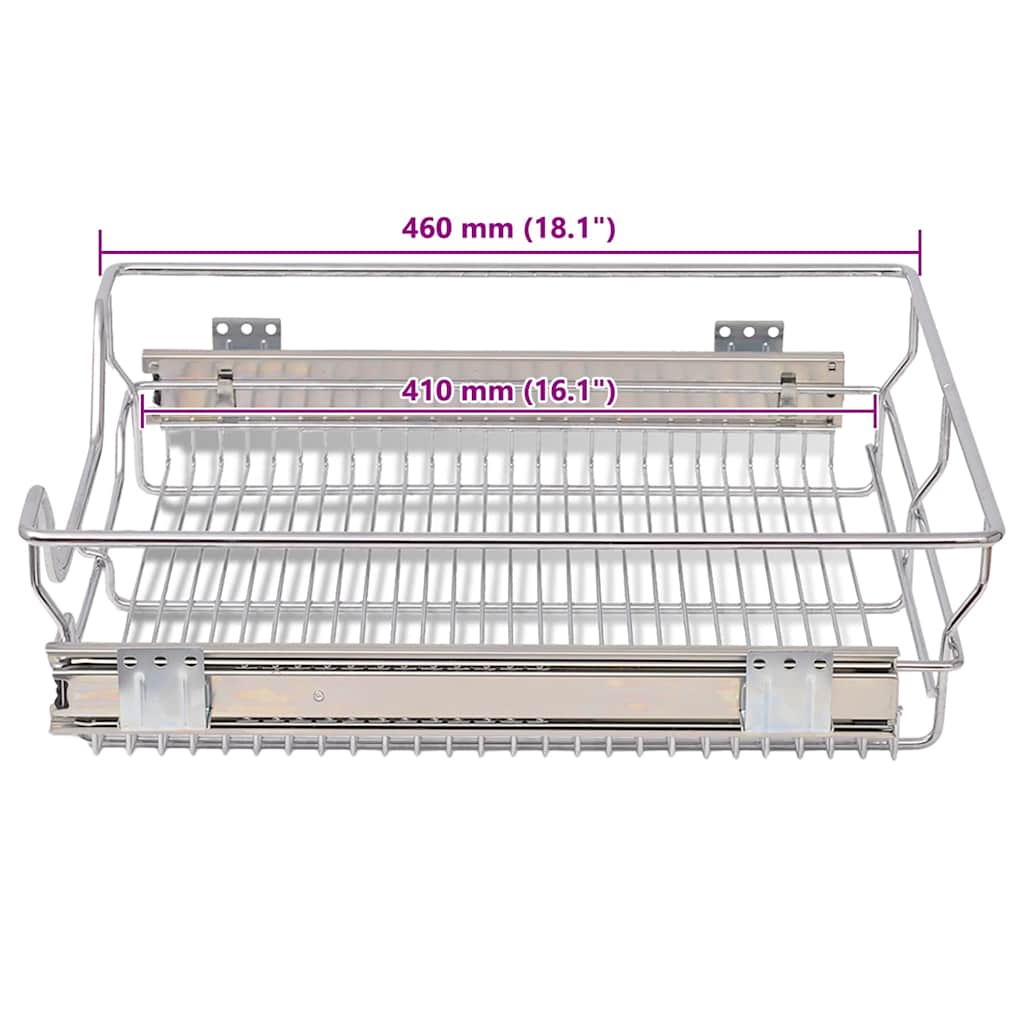 Pull-Out Wire Baskets 2 pcs Silver 500 mm
