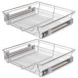 Pull-Out Wire Baskets 2 pcs Silver 600 mm - Front View