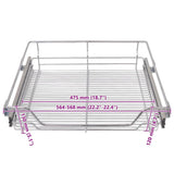 Pull-Out Wire Baskets 2 pcs Silver 600 mm - Low Angle
