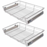 Pull-Out Wire Baskets 2 pcs Silver 800 mm - Front View