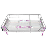 Pull-Out Wire Baskets 2 pcs Silver 800 mm - Low Angle