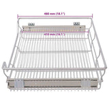 Pull-Out Wire Baskets 2 pcs Silver 800 mm - Extra Image