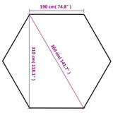 Hexagonal Pop-Up Foldable Marquee Dark Blue 3.6x3.1 m - Low Angle