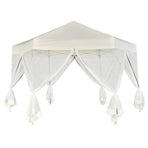 Hexagonal Pop-Up Marquee with 6 Sidewalls Cream White 3.6x3.1 m