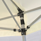 Hexagonal Pop-Up Marquee with 6 Sidewalls Cream White 3.6x3.1 m - 45-Degree Angle