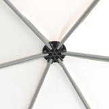 Hexagonal Pop-Up Marquee with 6 Sidewalls Cream White 3.6x3.1 m - Rear View