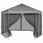 Hexagonal Pop-Up Marquee with 6 Sidewalls Grey 3.6x3.1 m