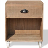 Nightstand Brown Solid Wood - Side View