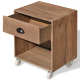 Nightstand Brown Solid Wood - Top-Down View