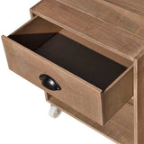 Nightstand Brown Solid Wood