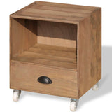 Nightstand Brown Solid Wood