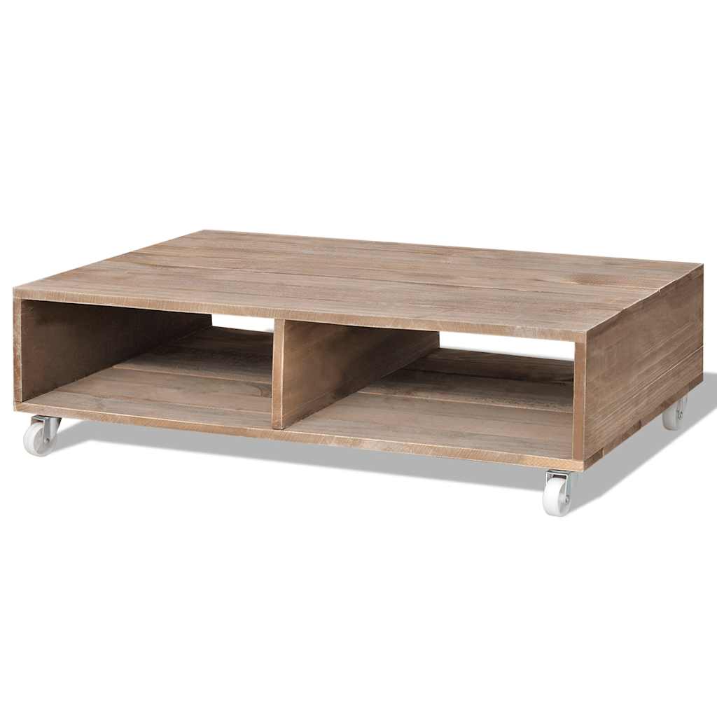 Coffee Table Brown Solid Wood
