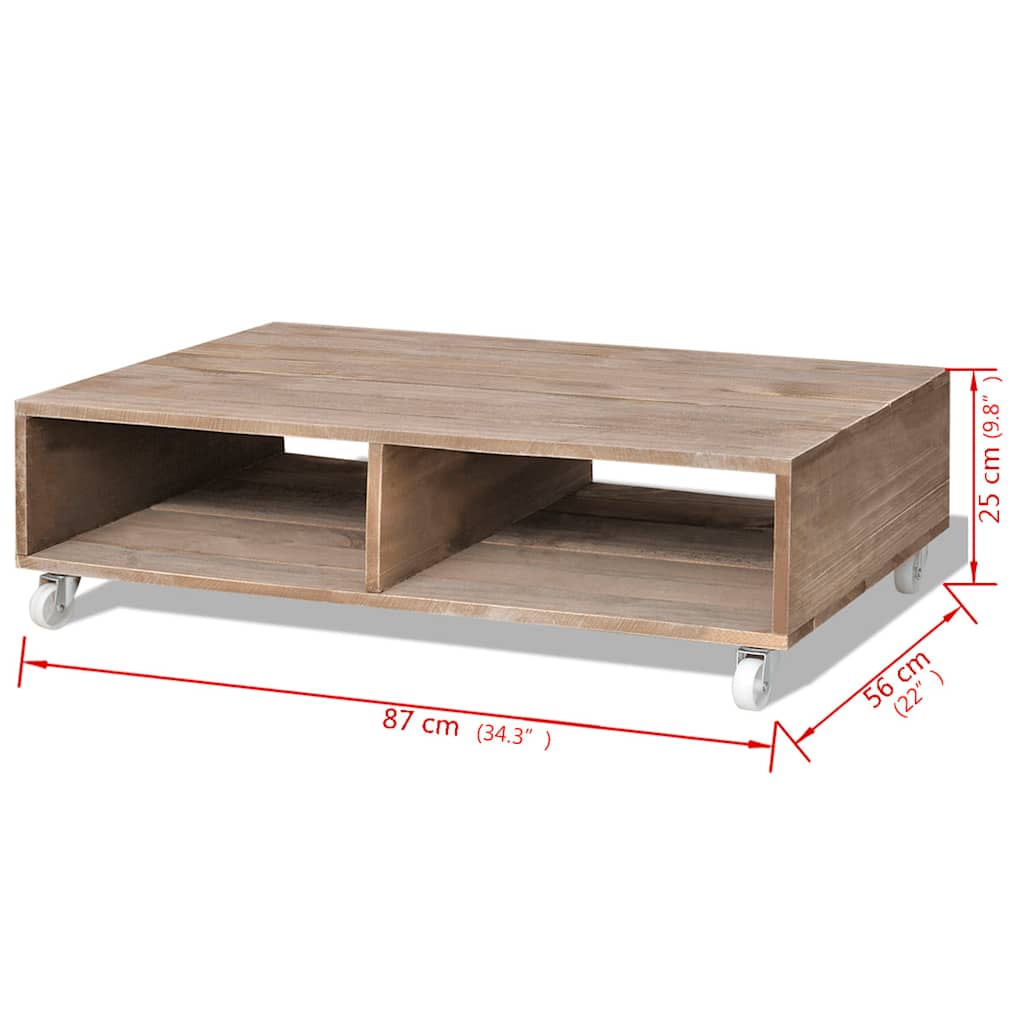 Coffee Table Brown Solid Wood