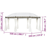 Gazebo Cream White 530x350x265 cm - Close-Up Angle