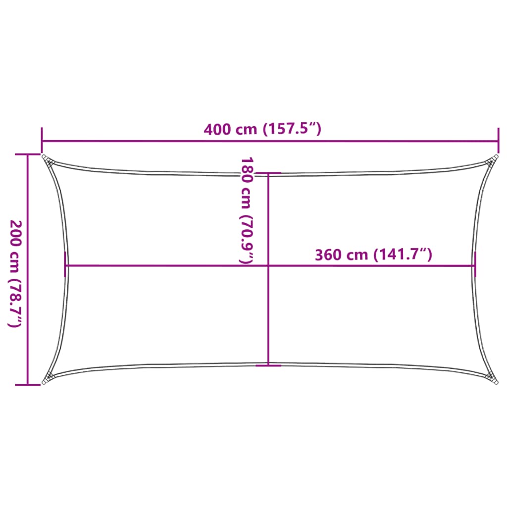 Sunshade Sail HDPE Rectangular 2x4 m Beige