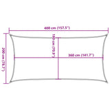 Sunshade Sail HDPE Rectangular 2x4 m Beige