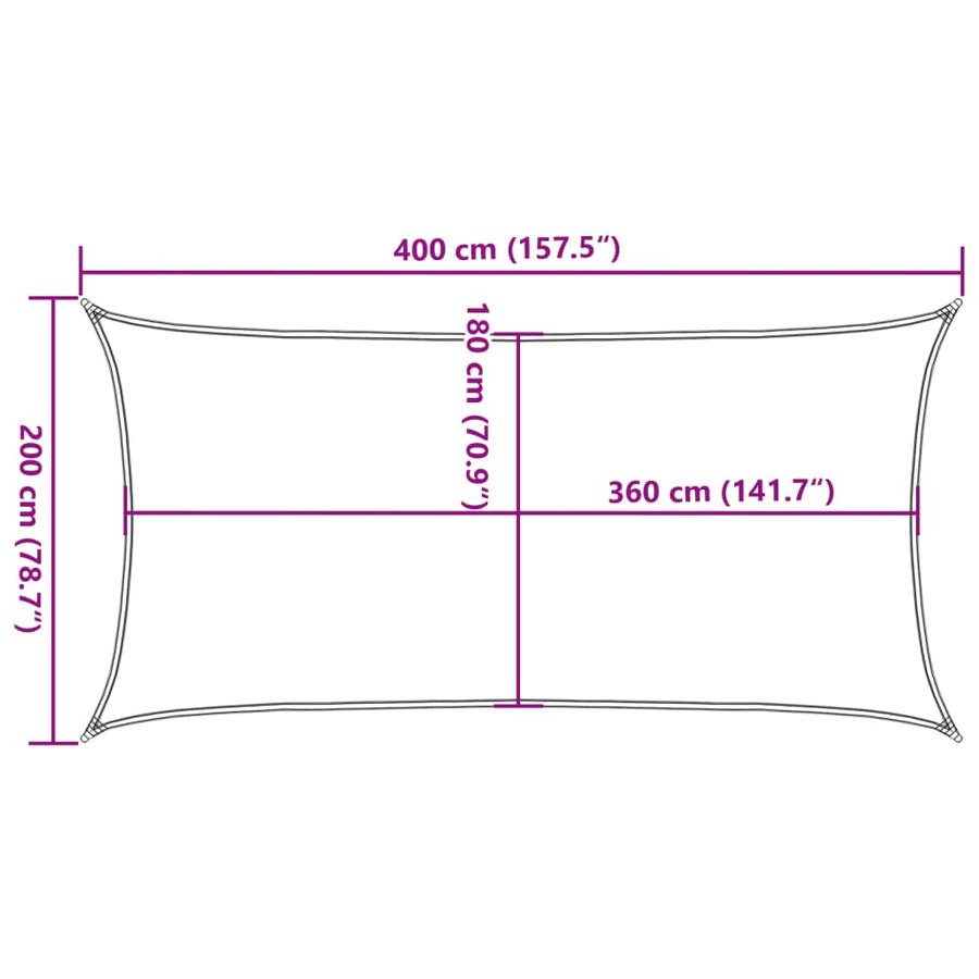 Sunshade Sail HDPE Rectangular 2x4 m Beige