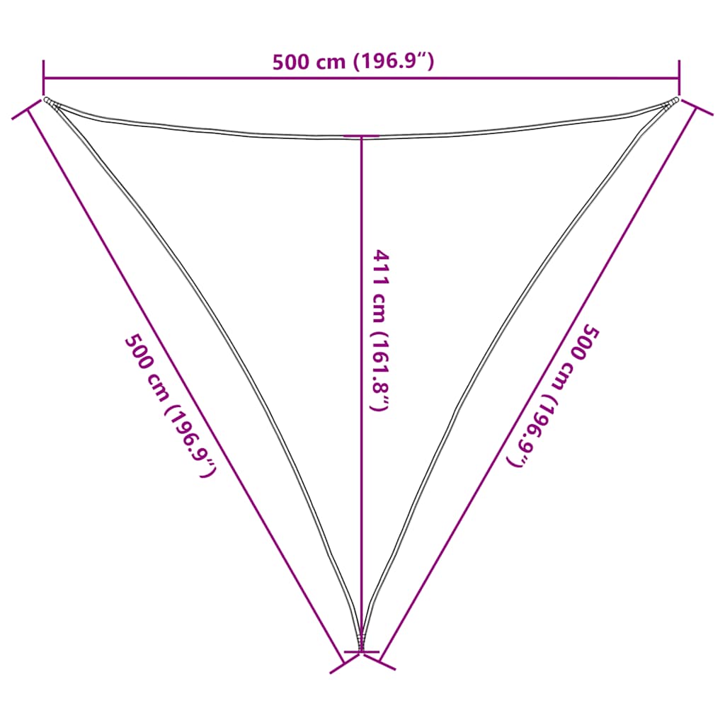 Sunshade Sail HDPE Triangular 5x5x5 m Beige