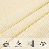 Sunshade Sail HDPE Triangular 5x5x5 m Cream - Close-Up Angle