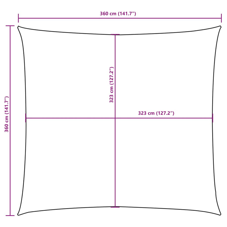 Sunshade Sail Oxford Fabric Square 3,6x3,6 m Cream