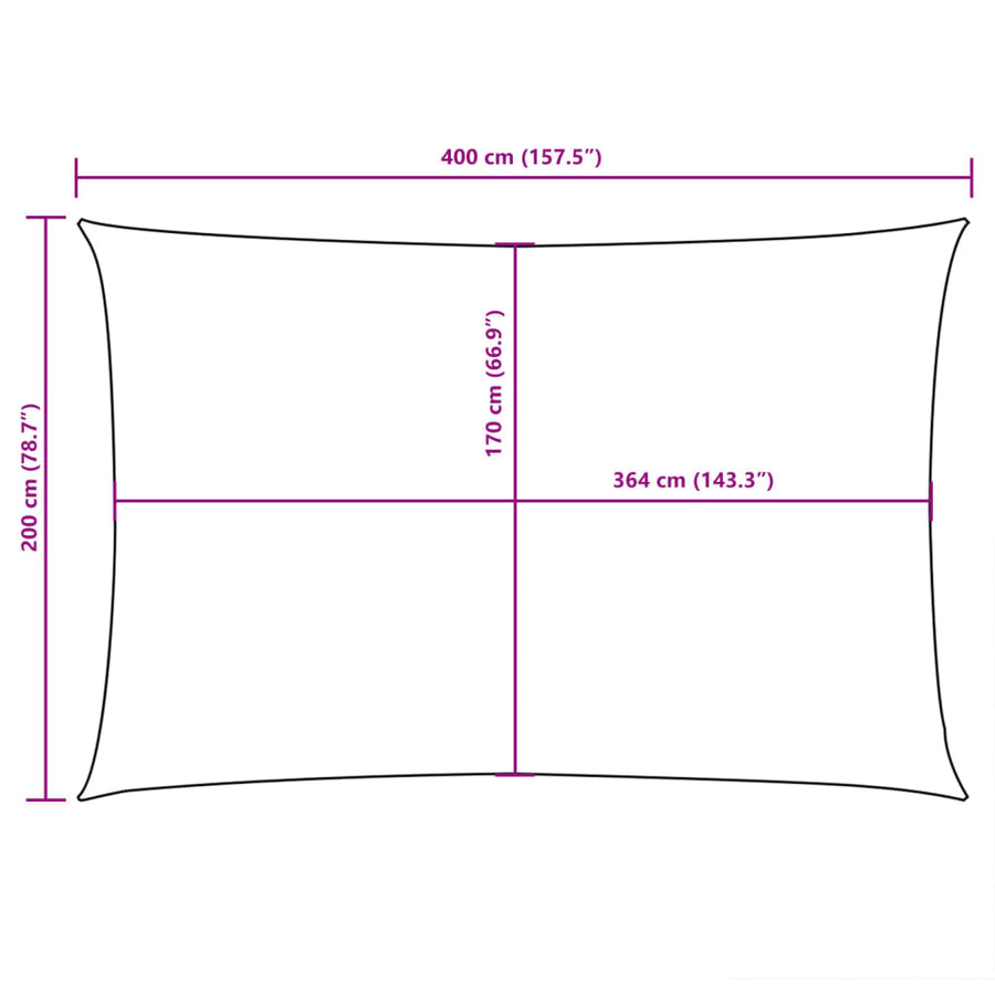 Sunshade Sail Oxford Fabric Rectangular 2x4 m Anthracite