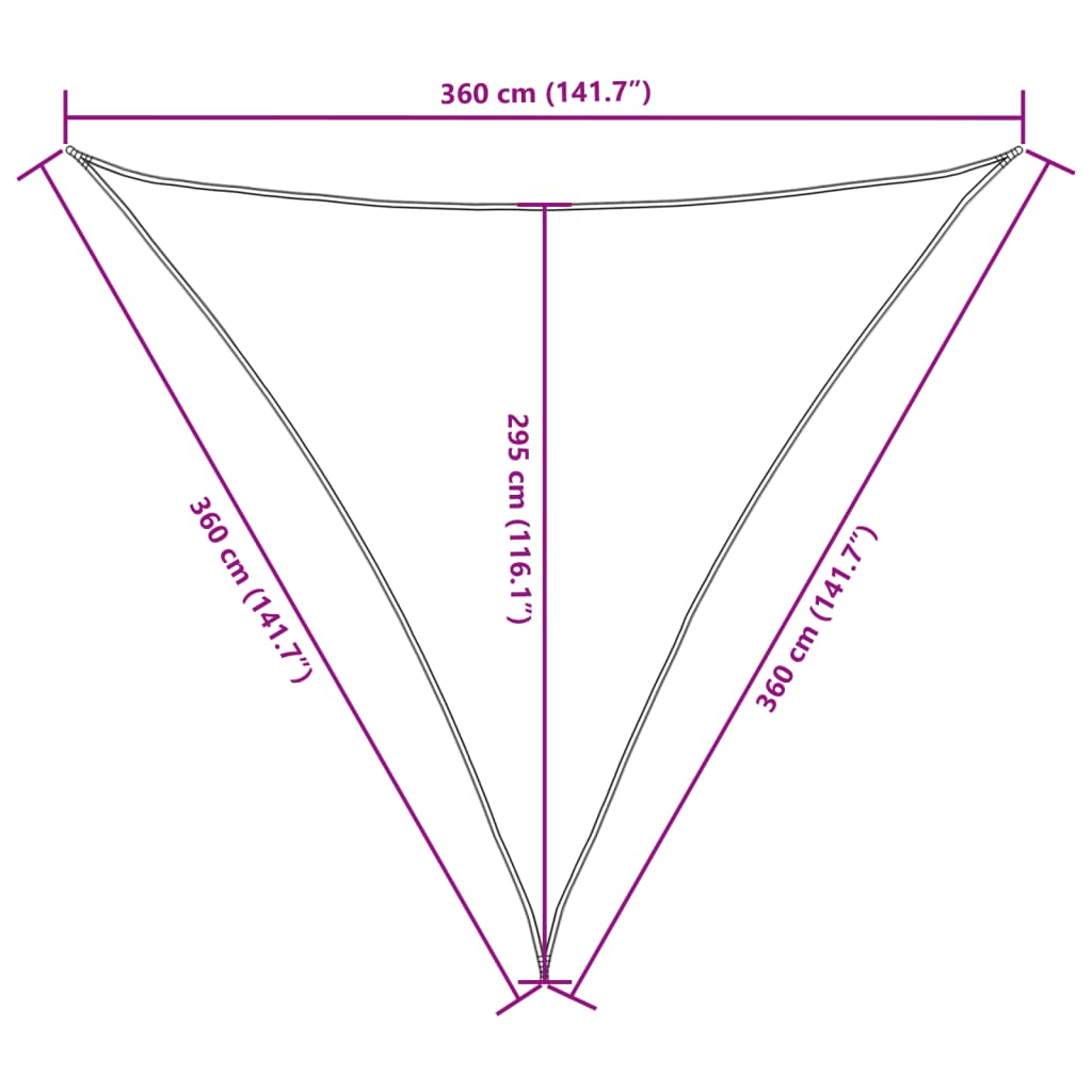 Sunshade Sail Oxford Fabric Triangular 3,6x3,6x3,6 m Anthracite