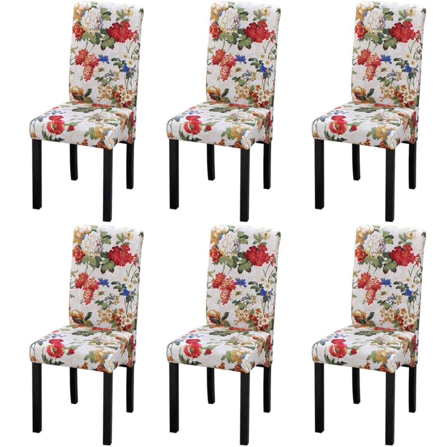 Dining Chairs 6 pcs Multicolour Fabric