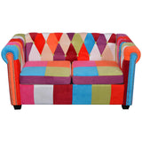 Chesterfield Sofa 2-Seater Fabric - Front View
