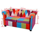 Chesterfield Sofa 2-Seater Fabric - 45-Degree Angle