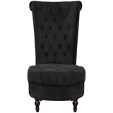High Back Sofa Chair Black Fabric - Front View