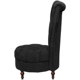 High Back Sofa Chair Black Fabric - Side View