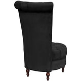 High Back Sofa Chair Black Fabric - Top-Down View
