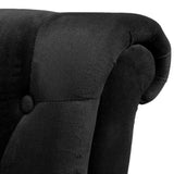 High Back Sofa Chair Black Fabric - 45-Degree Angle