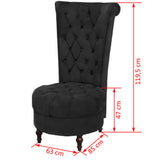 High Back Sofa Chair Black Fabric - Rear View
