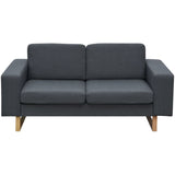 2-Seater Sofa Fabric Dark Grey - Front View