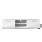 TV Cabinet High-Gloss White 120x40.5x35 cm - Side View