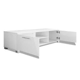 TV Cabinet High-Gloss White 120x40.5x35 cm - Top-Down View