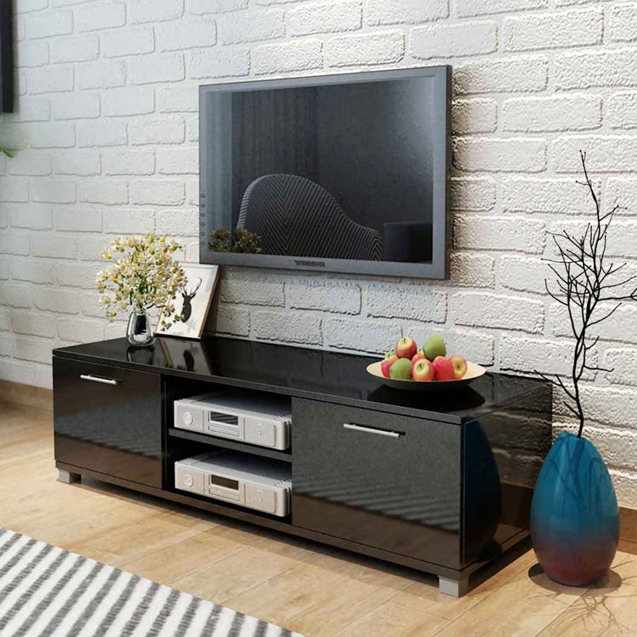 TV Cabinet High-Gloss Black 120x40.5x35 cm