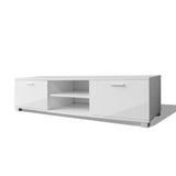 TV Cabinet High-Gloss White 140x40.5x35 cm - Front View