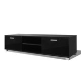 TV Cabinet High-Gloss Black 140x40.5x35 cm - Front View