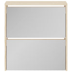 Shoe Cabinet 2-Layer Mirror Oak 63x17x67 cm