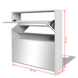 Shoe Cabinet 2-Layer Mirror White 63x17x67 cm - 45-Degree Angle