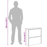 Shoe Cabinet 2-Layer Mirror White 63x17x67 cm - Low Angle