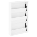 Shoe Cabinet 3-Layer Mirror White 63x17x102.5 cm - Rear View