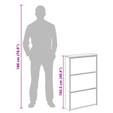 Shoe Cabinet 3-Layer Mirror White 63x17x102.5 cm - Low Angle
