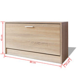 Shoe Storage Bench Oak 80x24x45 cm - Rear View