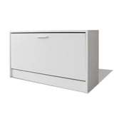 Shoe Storage Bench White 80x24x45 cm - Front View